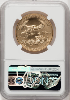 2020-W $50 One Ounce Gold Eagle Burnished First Strike FR Blue NGC MS70