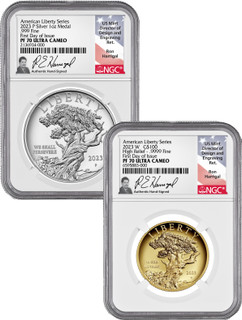 2023 American Liberty Series High Relief Two Coin Set NGC PF70 Harrigal Signed