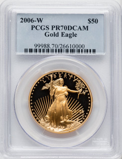 2006-W $50 One-Ounce Gold Eagle Blue Gradient PCGS PR70