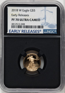 2018-W 4-Coin Set Gold American Eagle ER Blue NGC PF70