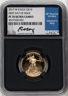 2017-W 4-Coin Set Gold American Eagle ER Blue NGC PF70 Moy Signed
