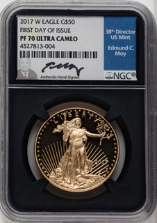 2017-W 4-Coin Set Gold American Eagle ER Blue NGC PF70 Moy Signed