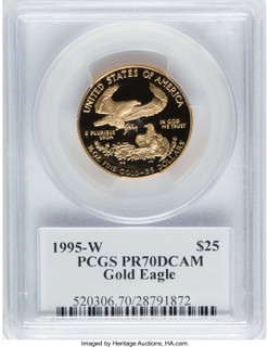 1995-W $25 Half-Ounce Gold Eagle Moy Signature PCGS PR70