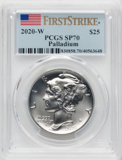 2020-W $25 Palladium First Strike FS Flag PCGS MS70