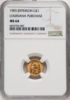 1903 G$1 JEFF Commemorative Gold NGC MS64