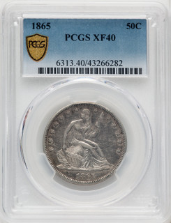 1865 50C Seated Half Dollar PCGS XF40