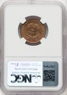 1865 2C RD Two Cent Pieces NGC MS66