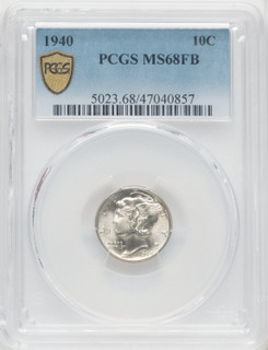 1940 10C FB Mercury Dime PCGS MS68