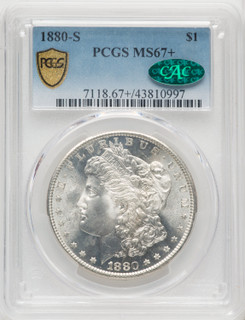 1880-S $1 CAC Morgan Dollar PCGS MS67+