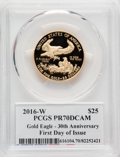2016-W $25 Half-Ounce Gold Eagle 30th Anniversary FDI Moy Signature PCGS PR70