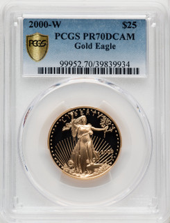 2000-W $25 Half-Ounce Gold Eagle Blue Gradient PCGS PR70