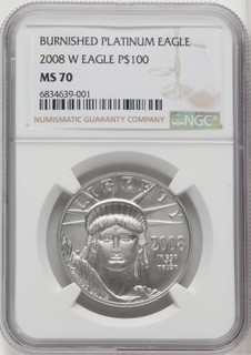 2008-W $100 One-Ounce Platinum Eagle Brown Label NGC MS70