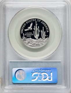 2001-W $50 Half-Ounce Platinum Eagle Blue Gradient PCGS PR70