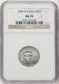 2008-W 4-Coin Set Platinum Eagles Brown Label NGC MS70
