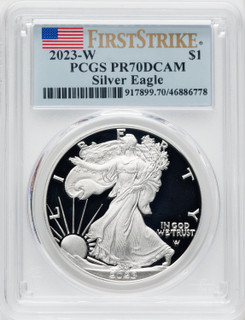2023-W Proof Silver Eagle 1 oz FS Flag PCGS MS70