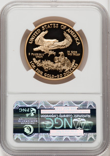 2002-W $50 One-Ounce Gold Eagle Brown Label NGC PF70
