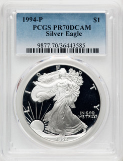 1994-P S$1 Silver Eagle PCGS PR70