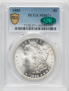 1885 $1 CAC Morgan Dollar PCGS MS67+