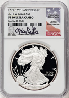 2011-W S$1 Silver Eagle Mike Castle NGC PF70