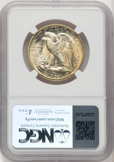1938-D 50C Walking Liberty Half Dollar NGC MS66