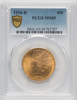 1910-D $10 Indian Eagle PCGS MS65
