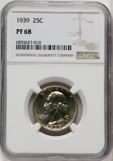 1939 25C Proof Washington Quarter NGC PR68