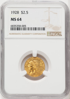 1928 $2.50 Indian Quarter Eagle NGC MS64