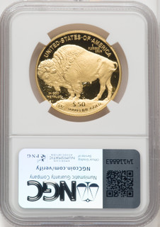 2019-W $50 One-Ounce American Buffalo .9999 Fine Gold Brown Label NGC PF70