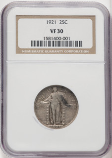 1921 25C Standing Liberty Quarter NGC VF30