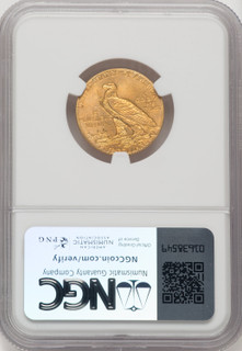 1908 $5 Indian Indian Half Eagle NGC MS65