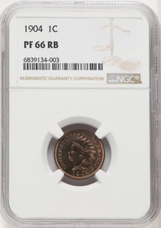 1904 1C RB Proof Indian Cent NGC PR66