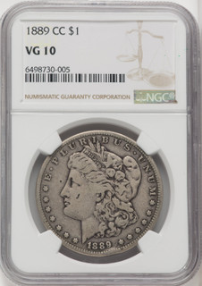 1889-CC $1 Morgan Dollar NGC VG10 1889-CC $1 Morgan Dollar NGC VG10