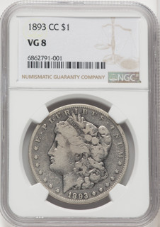 1893-CC $1 Morgan Dollar NGC VG8