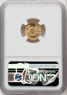 1989 $5 Tenth-Ounce Gold Eagle NGC MS70 Mercanti Signed