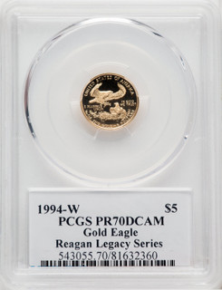 1994-W $5 Tenth-Ounce Gold Eagle Michael Reagan PCGS PR70