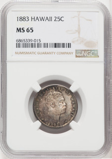 1883 Hawaii Quarter Coins of Hawaii NGC MS65