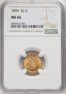 1899 $2.50 Liberty Quarter Eagle NGC MS66