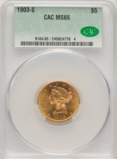 1903-S $5 Liberty Half Eagle CACG MS65