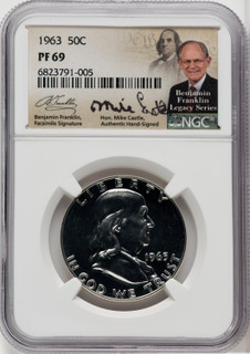 1963 50C Mike Castle Franklin Series Proof Franklin Half Dollar NGC PR69