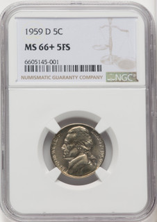 1959-D 5C FS Jefferson Nickel NGC MS66+