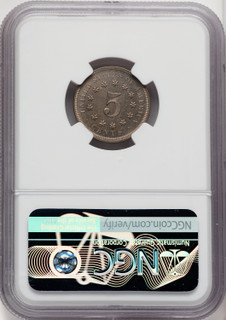 1867 5C NO RAYS Proof Shield Nickel NGC PR63