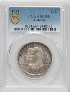 1921 50C Alabama Commemorative Silver PCGS MS66