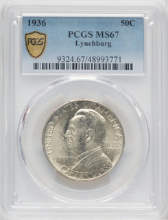 1936 50C Lynchburg Commemorative Silver PCGS MS67