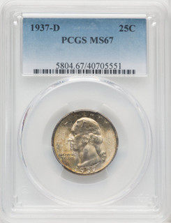 1937-D 25C Washington Quarter PCGS MS67