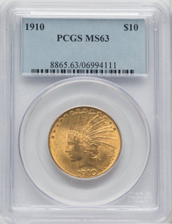 1910 $10 Indian Eagle PCGS MS63