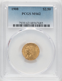 1908 $2.50 Indian Quarter Eagle PCGS MS62