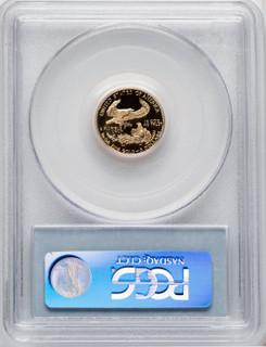 1999-W $5 Tenth-Ounce Gold Eagle Blue Gradient PCGS PR70