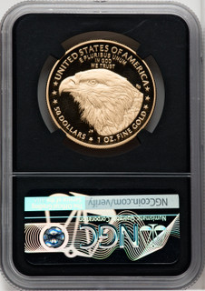 2021-W G$50 One Ounce Gold Eagle T2 FDI NGC PF70 Jennie Norris Signed