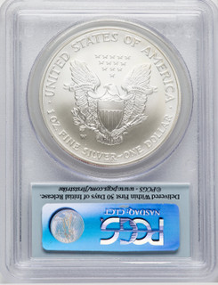 2007-W S$1 Silver Eagle First Strike FS Flag PCGS SP70