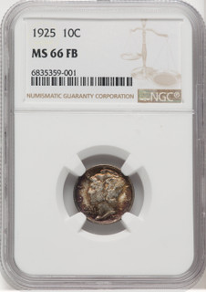 1925 10C FB Mercury Dime NGC MS66